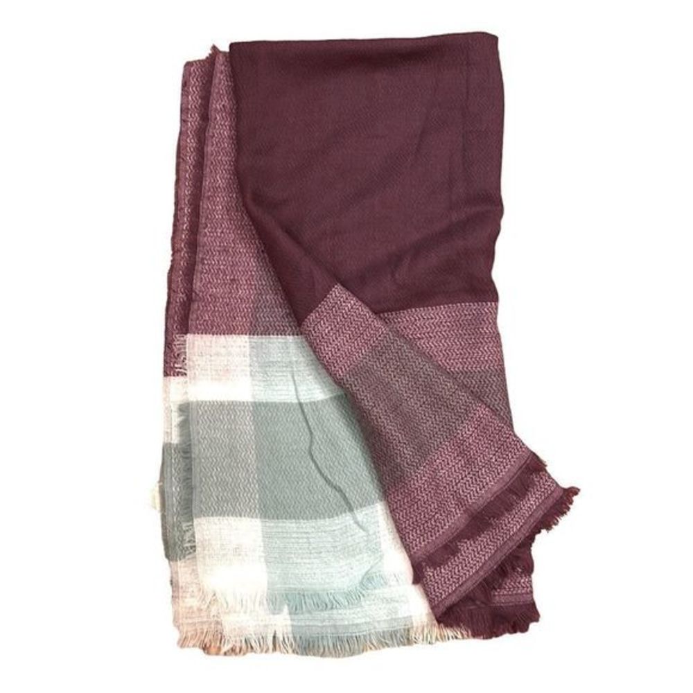 NWT Simply Southern Soft Lily Plum, White, Mint Tartan Knit Throw Blanket - Picture 8 of 8